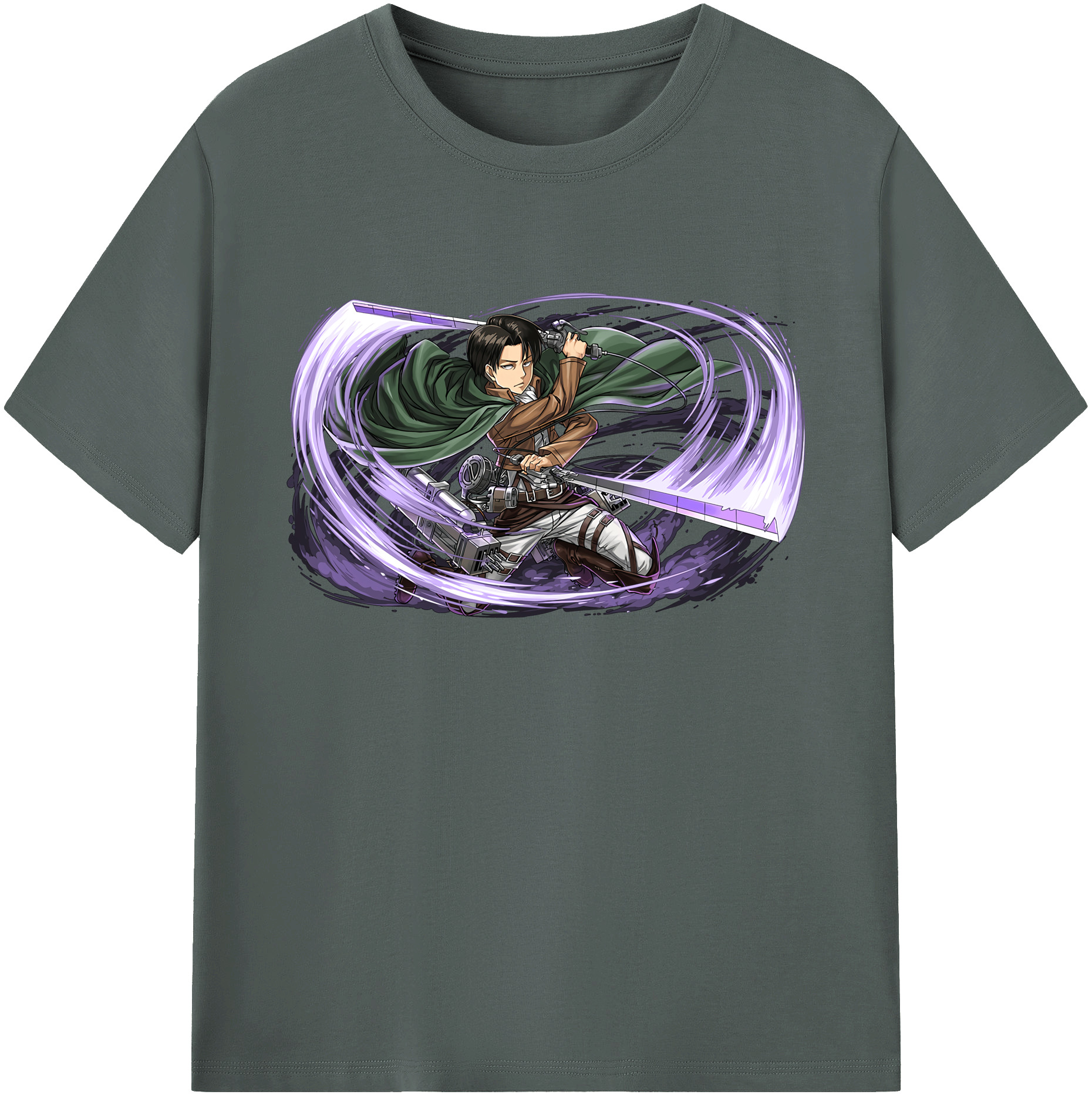 （画像用） 進撃の巨人 リヴァイ·アッカーマン Attack on Titan Levi Ackerman 綿100％ メンズ半袖Tシャツ｜肌触りやわらか＆通気性